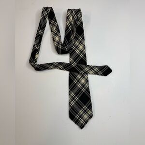 Lochcarron Tie Mens Black Stewart Tartan Wool Made in Scotland Plaid Necktie